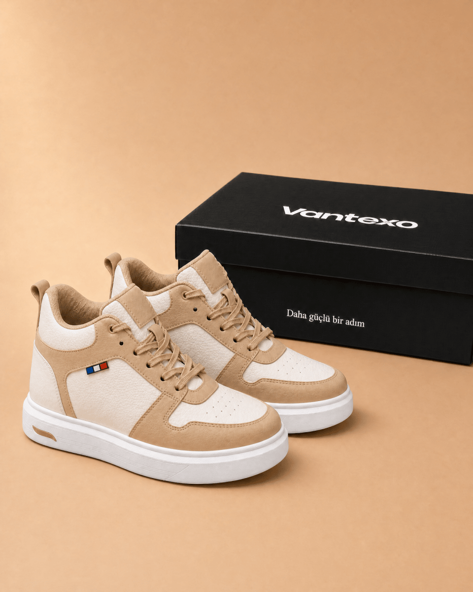 VANTEXO Prime Lift X10 Bej +10 CM Gizli Yükselti Premium Sneaker - Vantexo