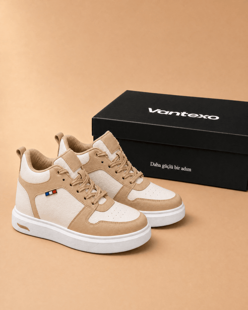 VANTEXO Prime Lift X10 Bej +10 CM Gizli Yükselti Premium Sneaker - Vantexo