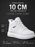 VANTEXO Prime Lift X10 Beyaz +10 CM Gizli Yükselti Premium Sneaker - Vantexo