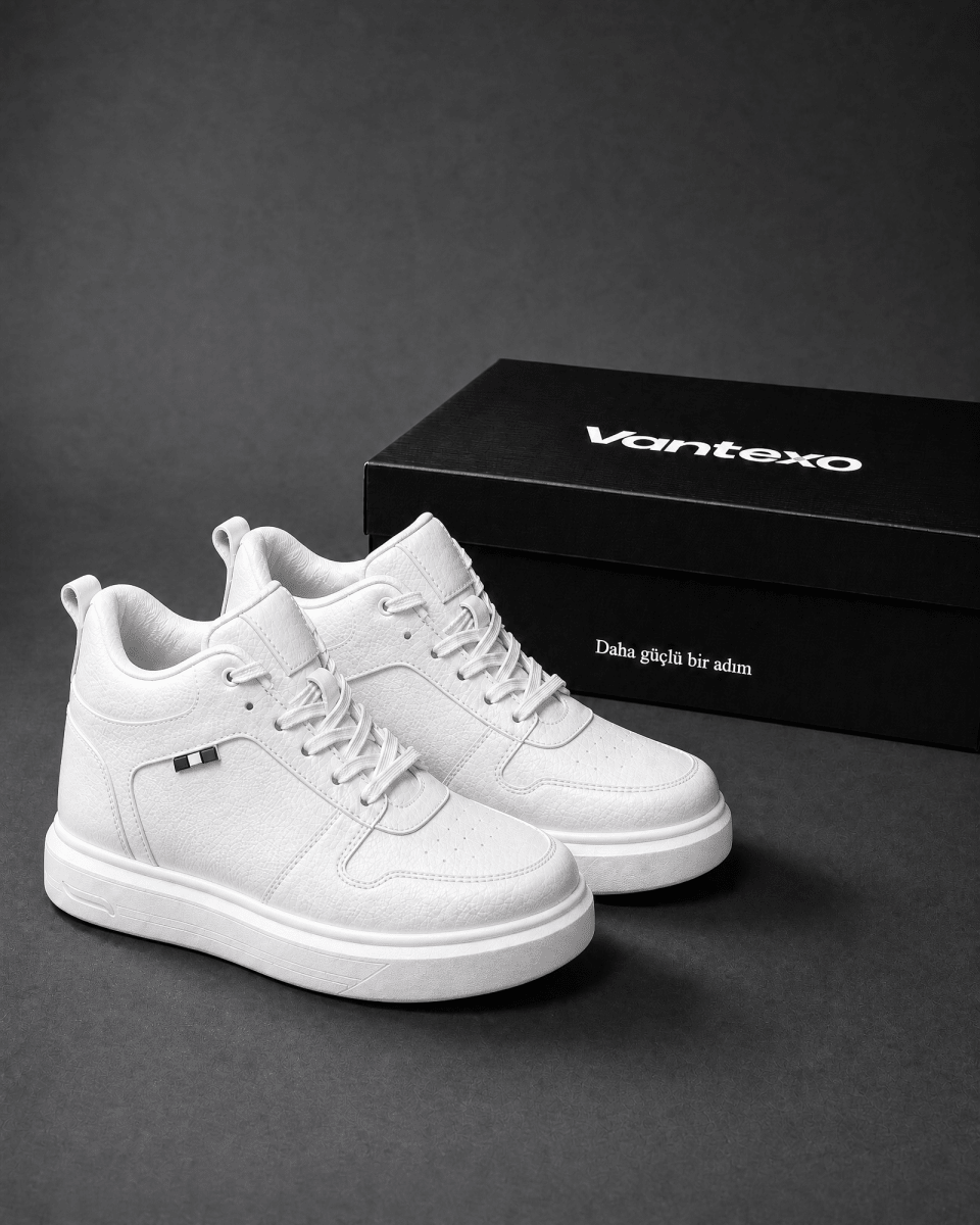 VANTEXO Prime Lift X10 Beyaz +10 CM Gizli Yükselti Premium Sneaker - Vantexo