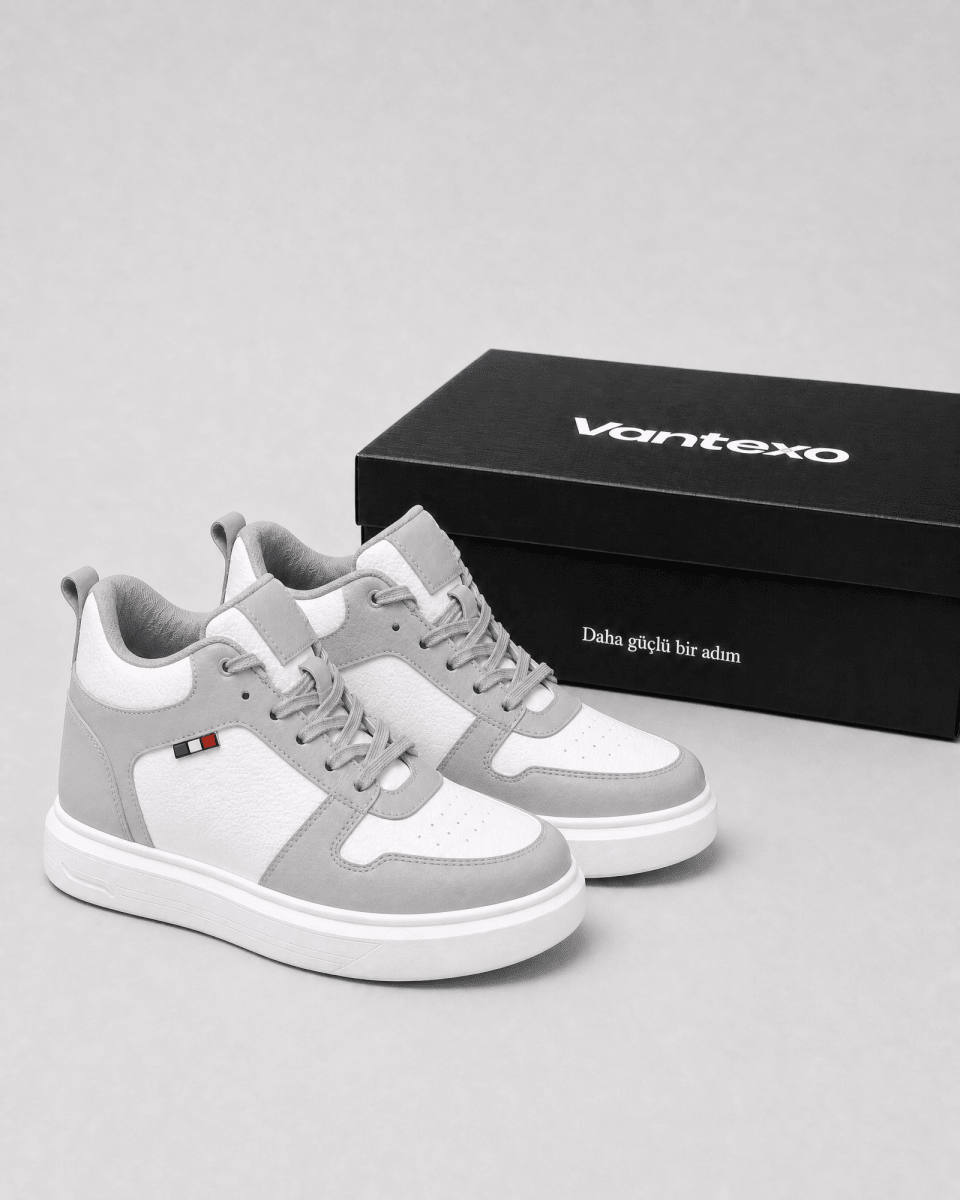 VANTEXO Prime Lift X10 Gri+10 CM Gizli Yükselti Premium Sneaker - Vantexo