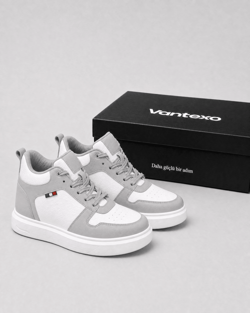 VANTEXO Prime Lift X10 Gri+10 CM Gizli Yükselti Premium Sneaker - Vantexo