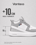 VANTEXO Prime Lift X10 Gri+10 CM Gizli Yükselti Premium Sneaker - Vantexo