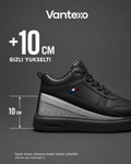 VANTEXO Prime Lift X10 Siyah +10 CM Gizli Yükselti Premium Sneaker - Vantexo