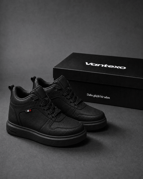 VANTEXO Prime Lift X10 Siyah +10 CM Gizli Yükselti Premium Sneaker - Vantexo