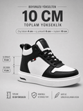 VANTEXO Prime Lift X10 Siyah Beyaz +10 CM Gizli Yükselti Premium Sneaker - Vantexo