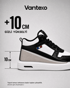 VANTEXO Prime Lift X10 Siyah Beyaz +10 CM Gizli Yükselti Premium Sneaker - Vantexo