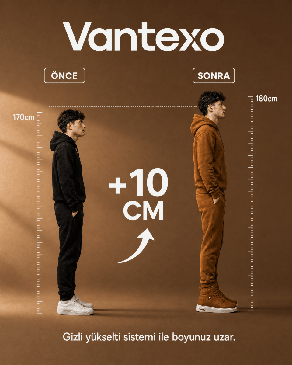 VANTEXO Prime Lift X10 Taba +10 CM Gizli Yükselti Premium Sneaker - Vantexo