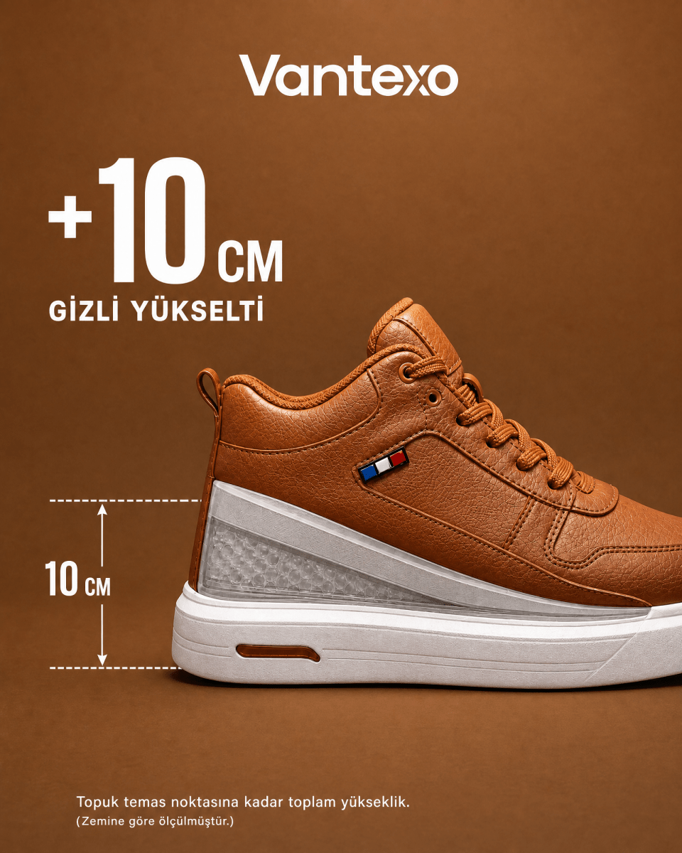 VANTEXO Prime Lift X10 Taba +10 CM Gizli Yükselti Premium Sneaker - Vantexo